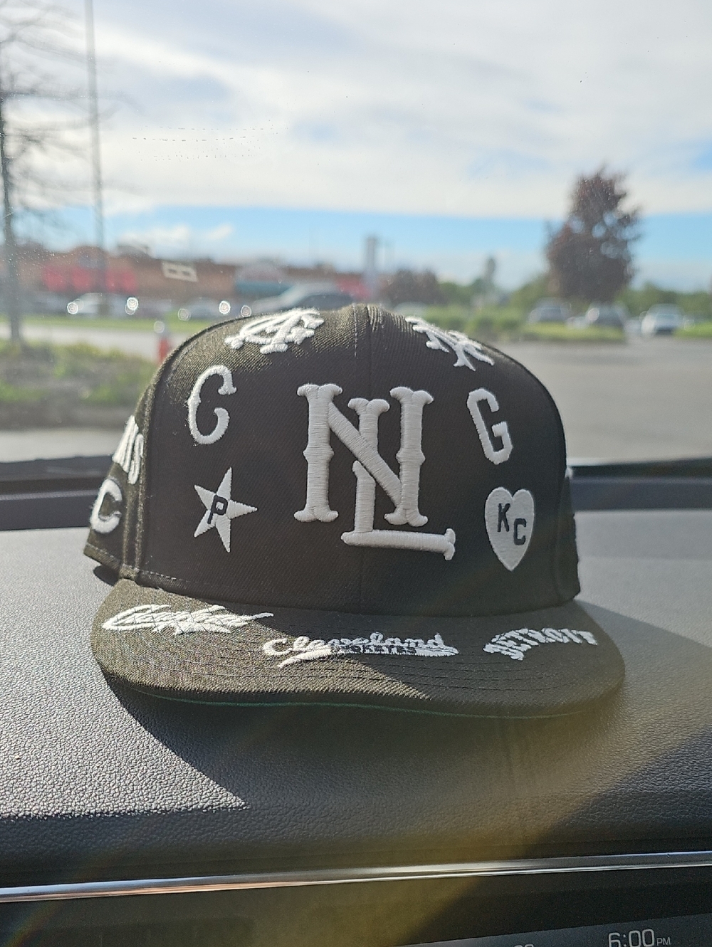 Ebbets Field Flannels Negro League All Over Logo Fitted Hat 7 1/4 New